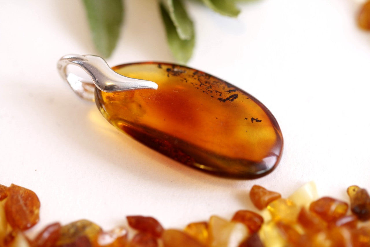 Natural Amber Gemstone Pendant