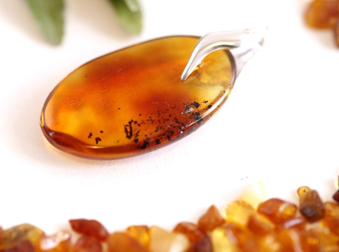 Natural Amber Gemstone Pendant