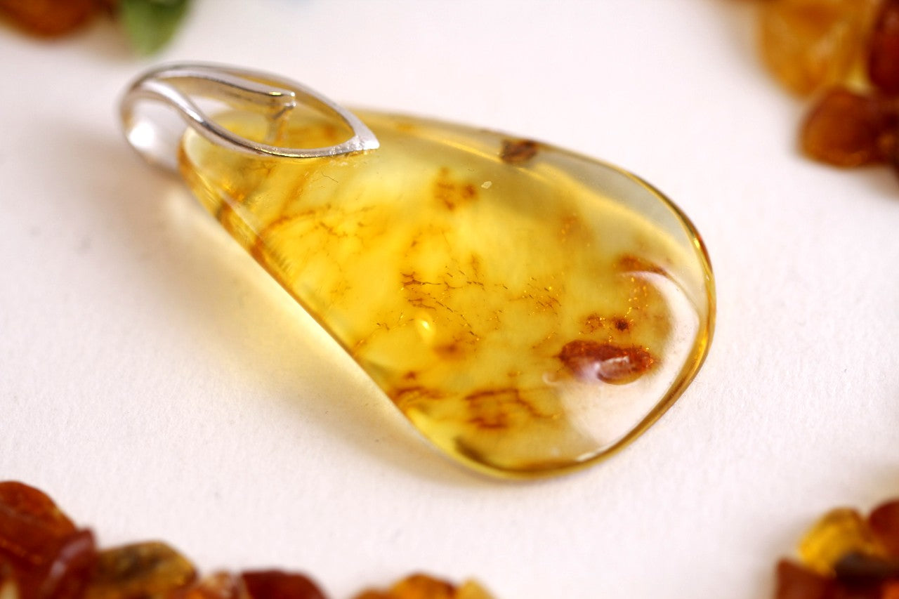 Honey Amber Natural Handmade Gemstone Pendant