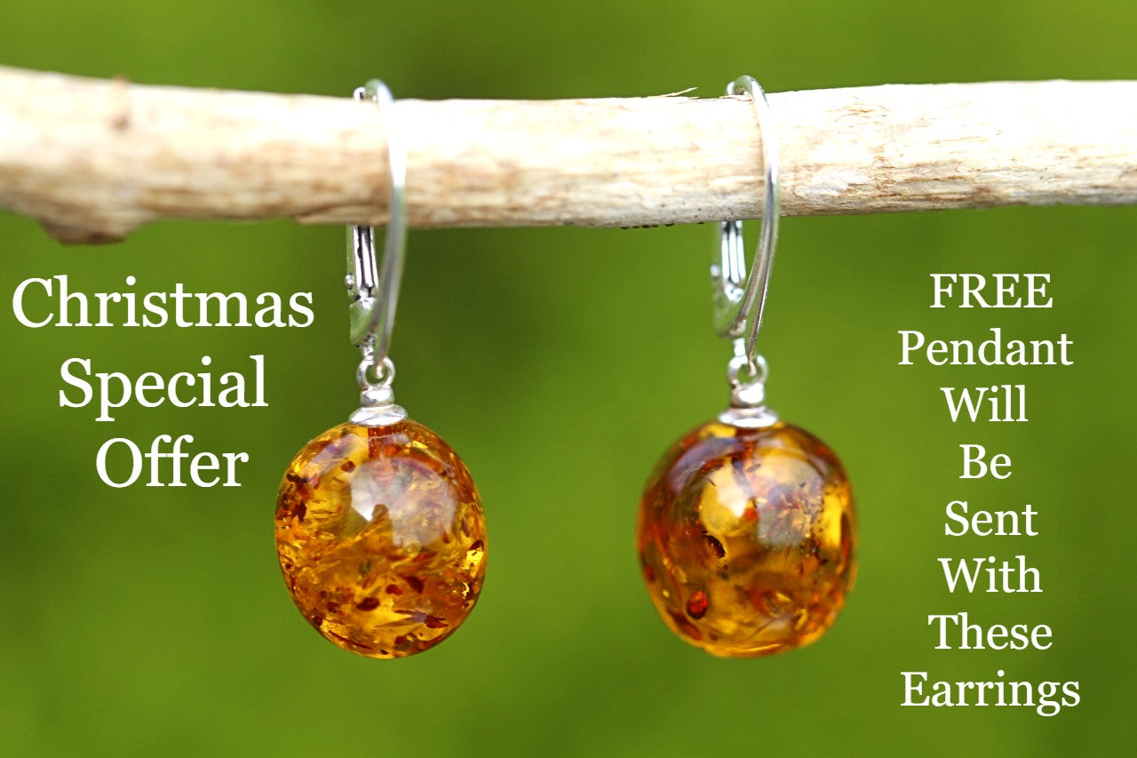 FREE Pendant Christmas Special Amber Earrings