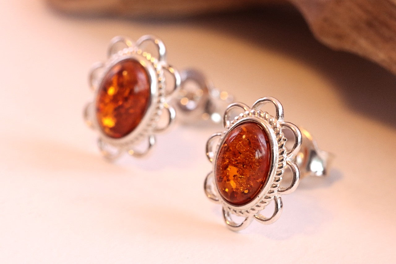 Christmas Sale - Tidy Baltic Amber Earrings