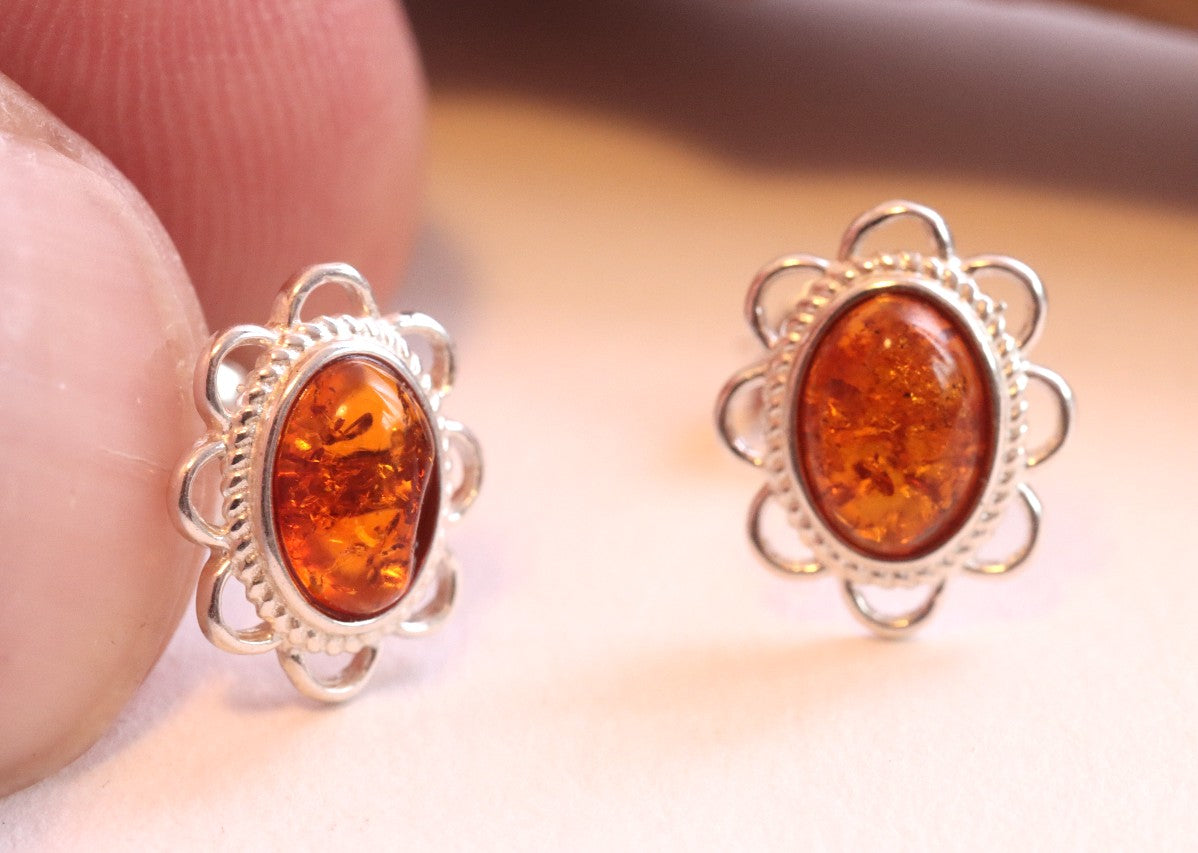 Christmas Sale - Tidy Baltic Amber Earrings