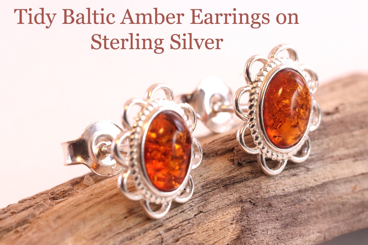 Christmas Sale - Tidy Baltic Amber Earrings