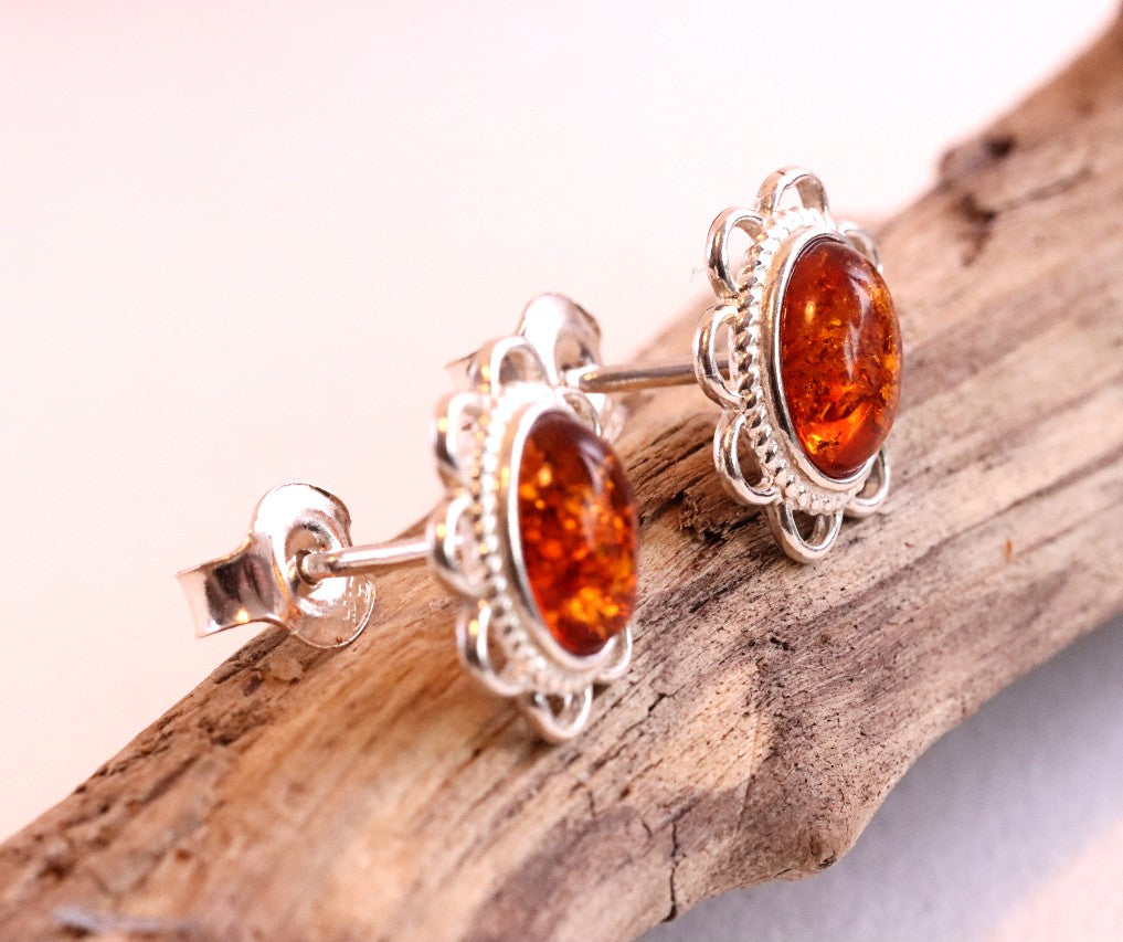 Christmas Sale - Tidy Baltic Amber Earrings