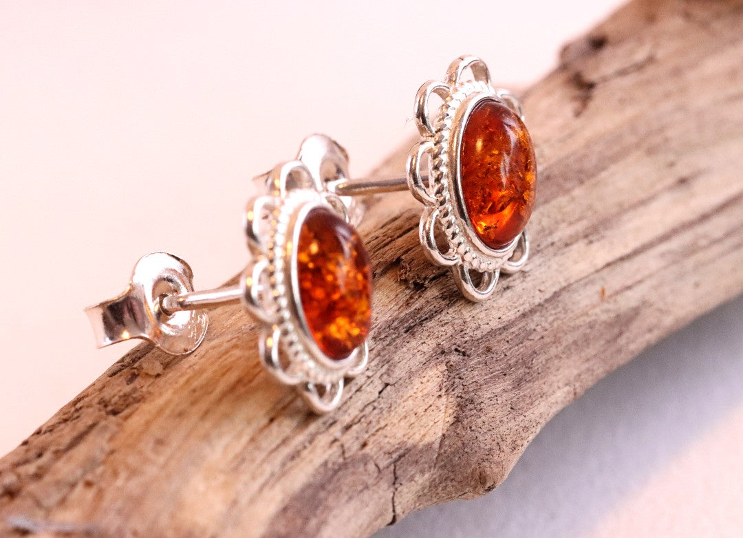 Christmas Sale - Tidy Baltic Amber Earrings