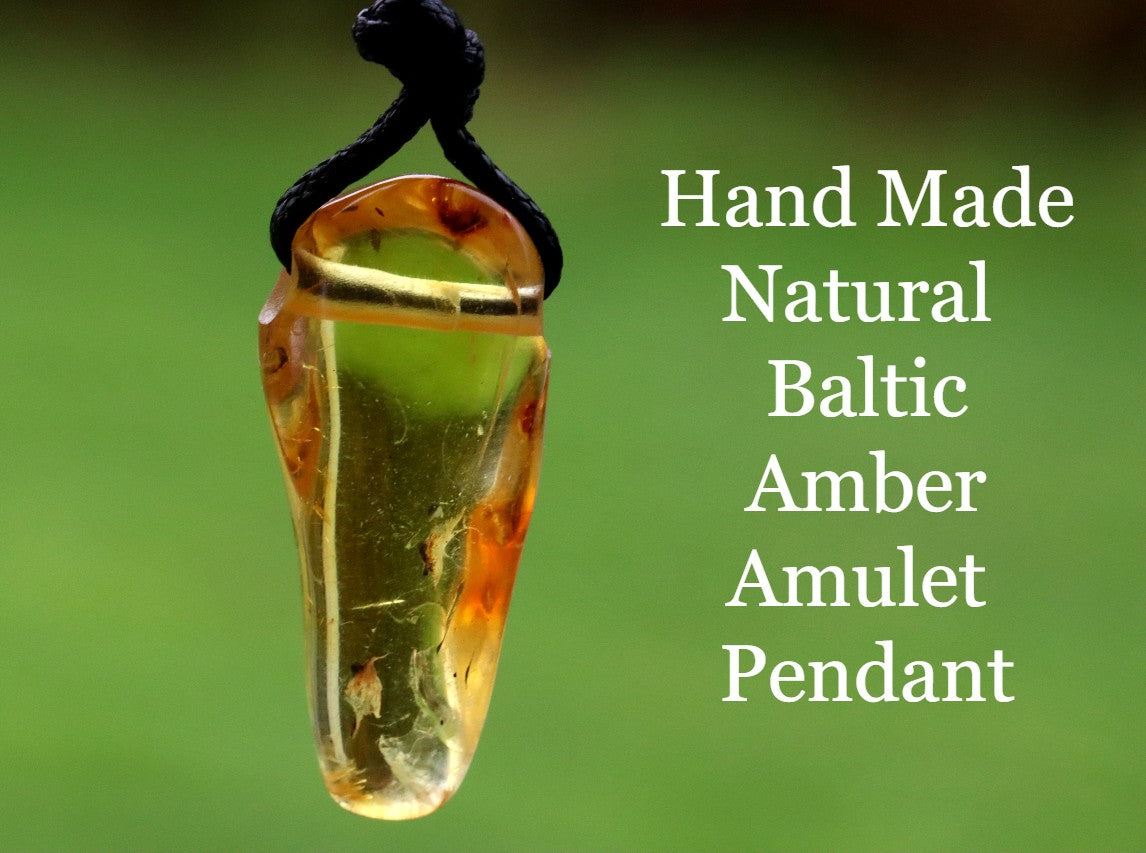 Hand Made Natural Baltic Amber Amulet Pendant