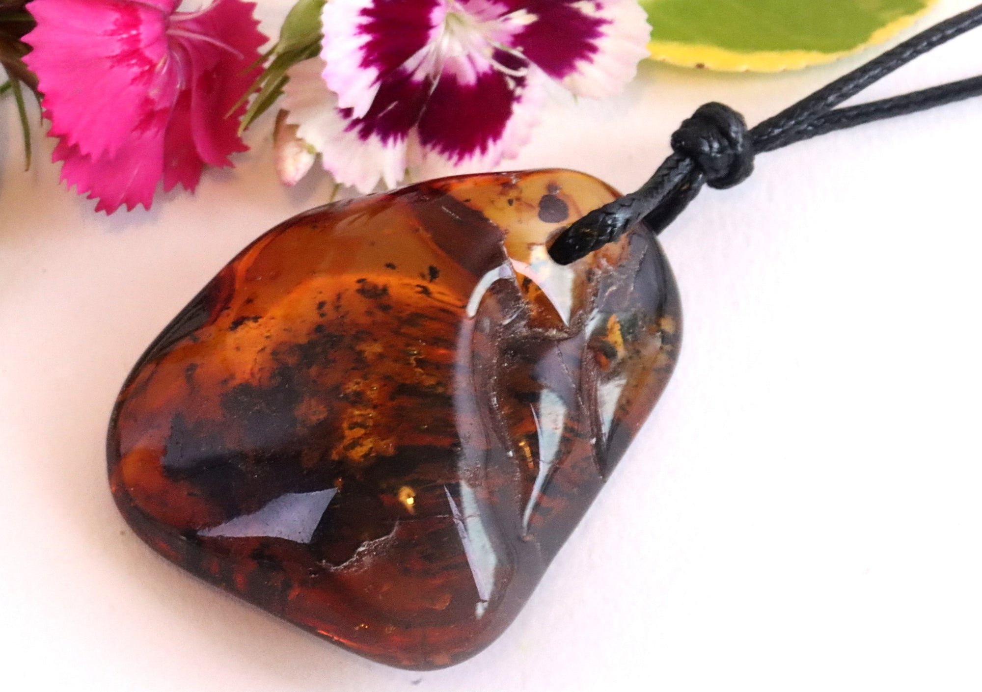 Healing Energy Amber Gemstone Large Natural Baltic Amulet Pendant