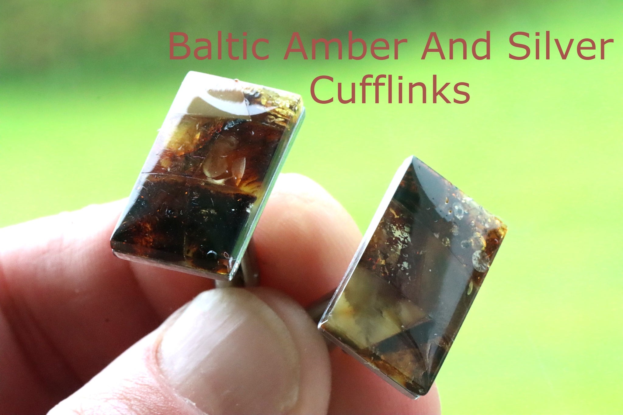 Exclusive Baltic Amber cuff links.