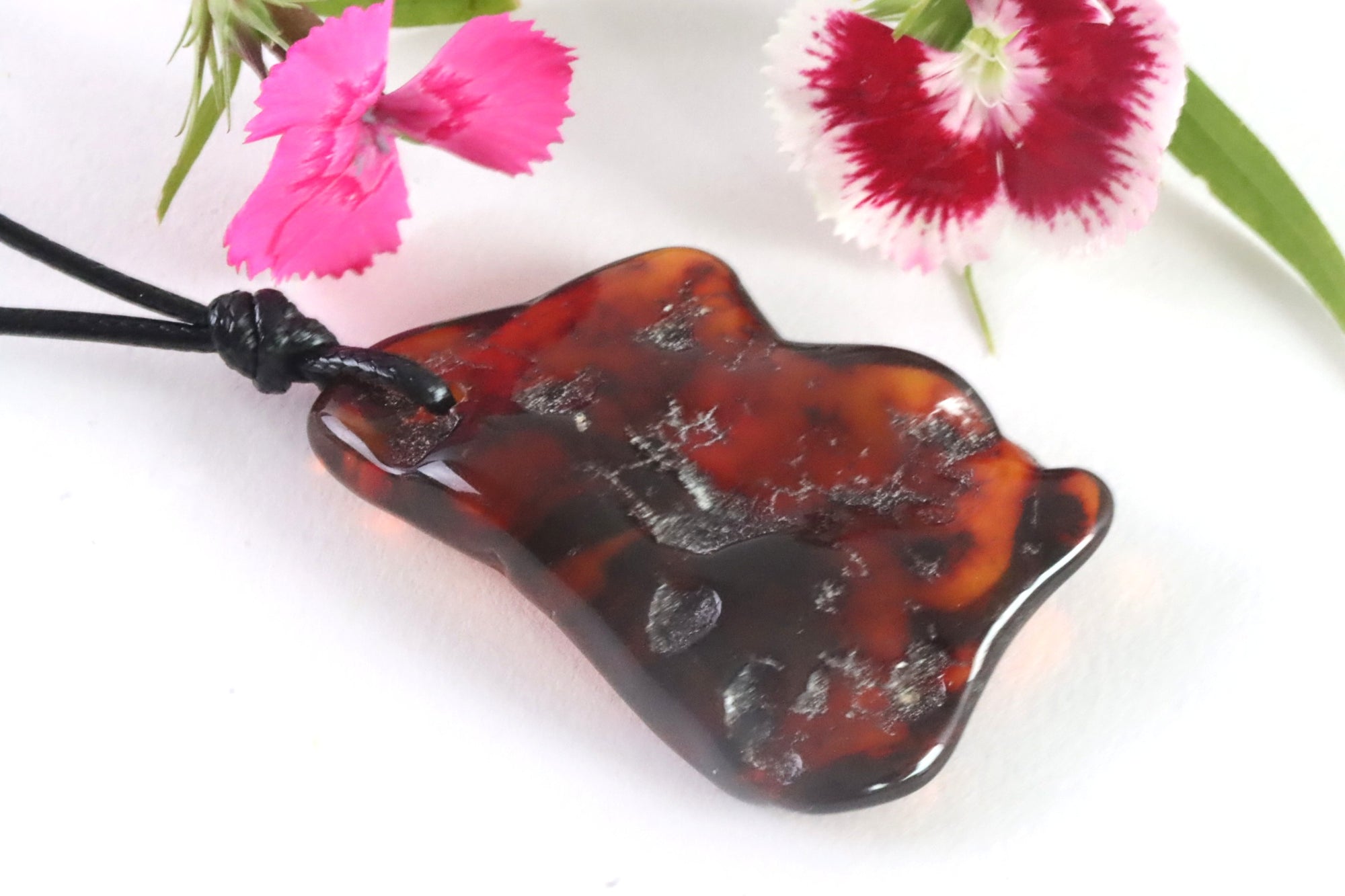 Natural Amber Amulet Pendant for Anxiety