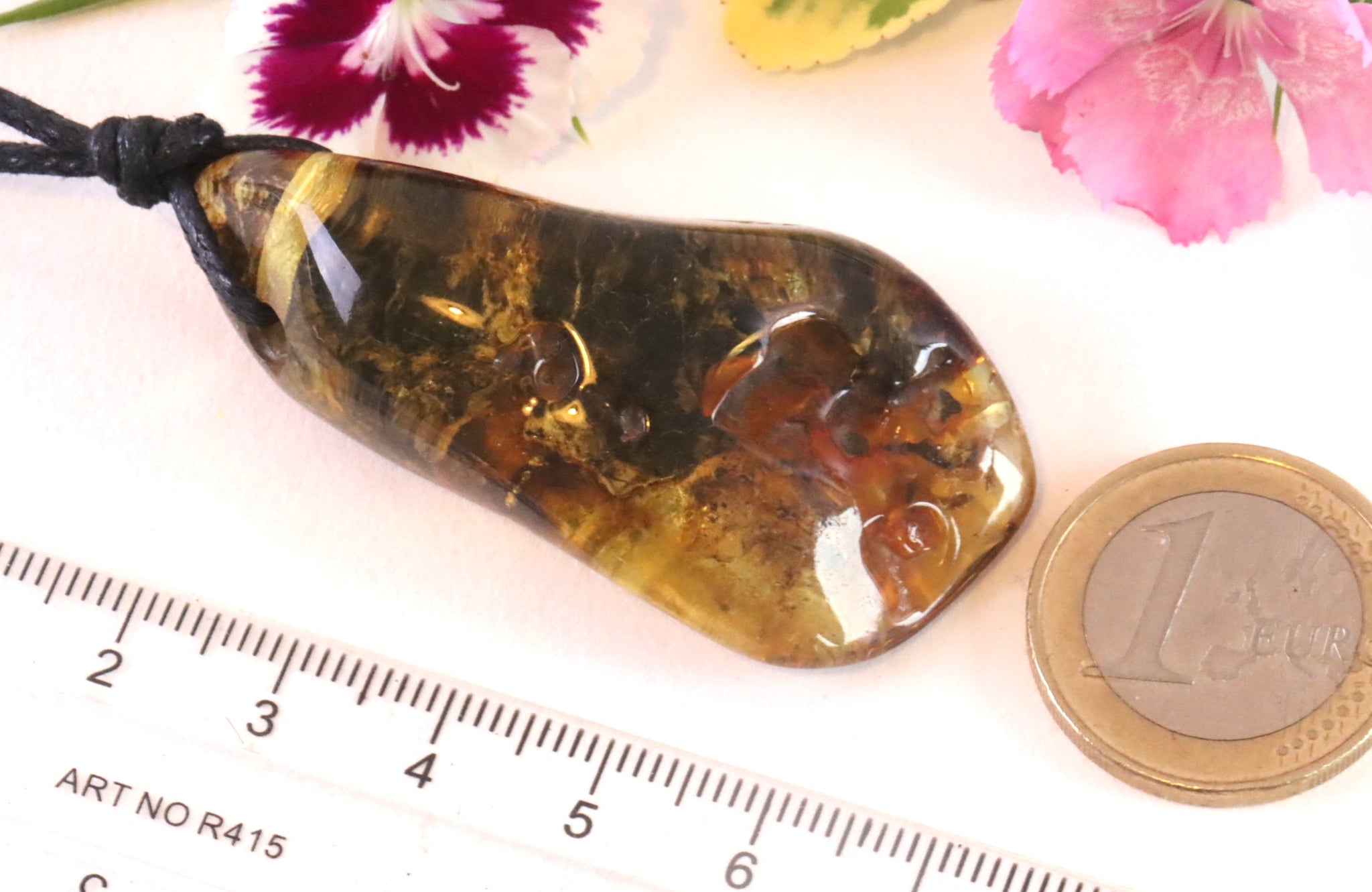 Quirky Natural Handmade Amber Amulet Pendant