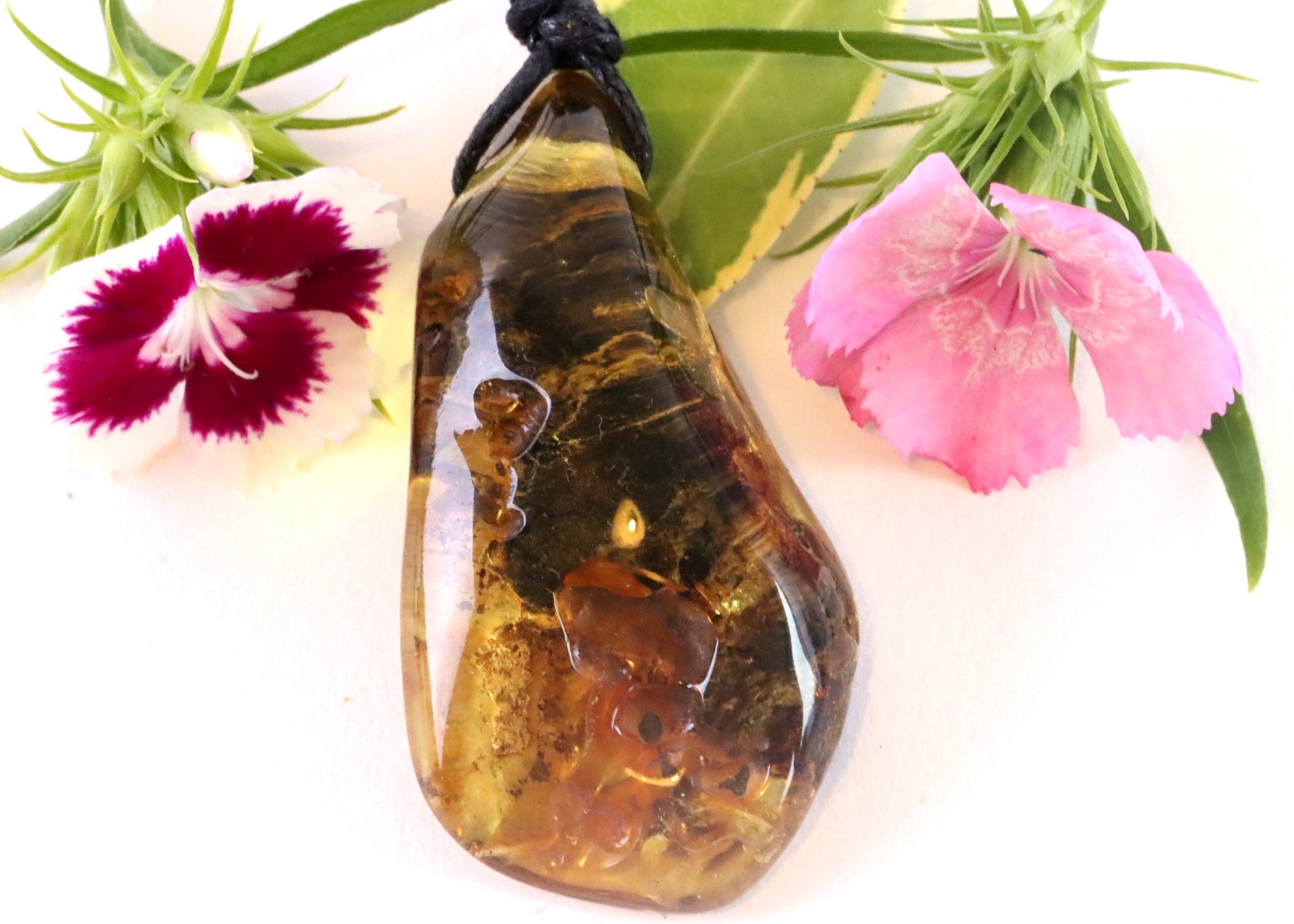 Quirky Natural Handmade Amber Amulet Pendant