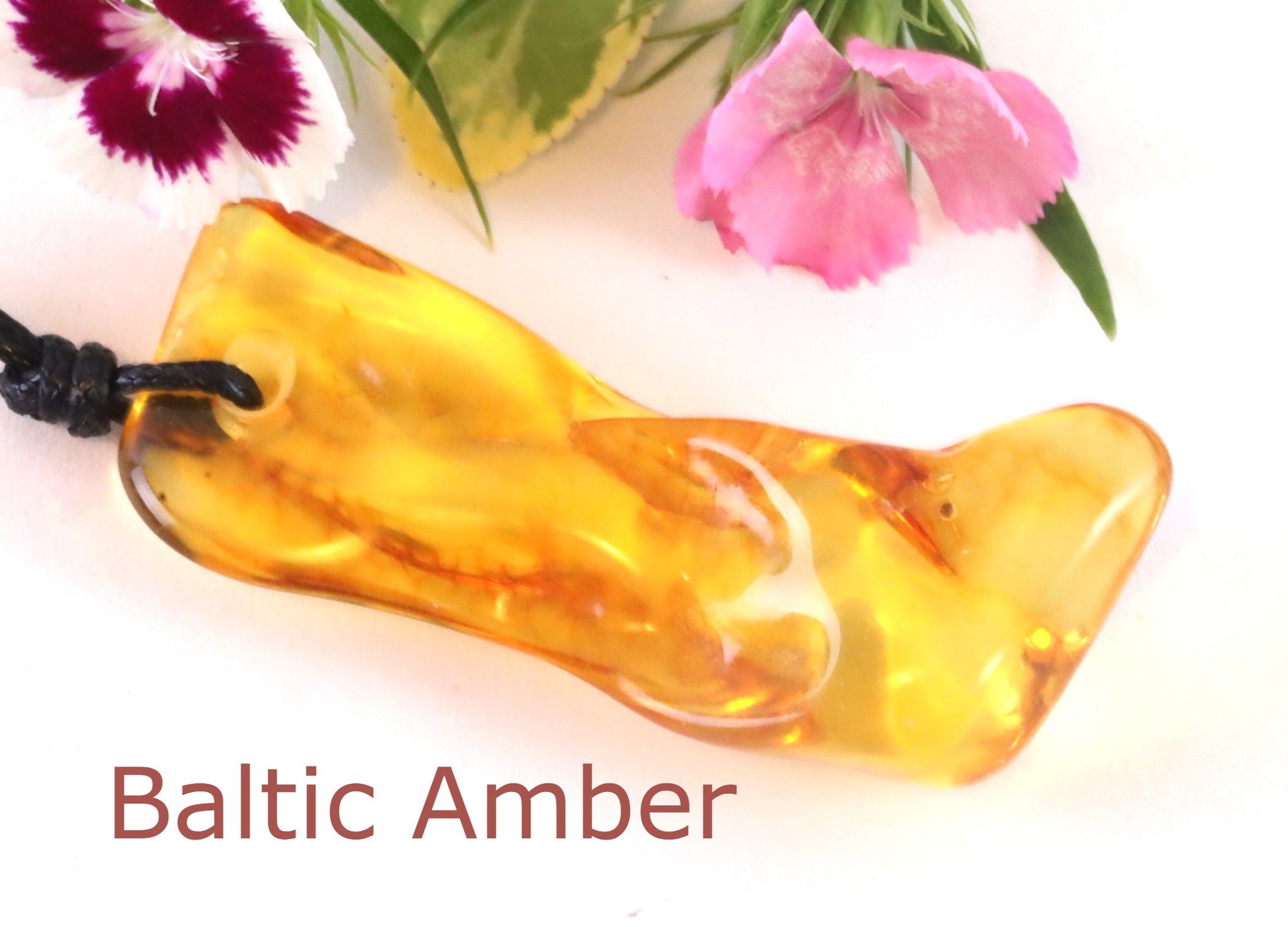 Natural Handmade Unisex Amber Amulet on adjustable cord