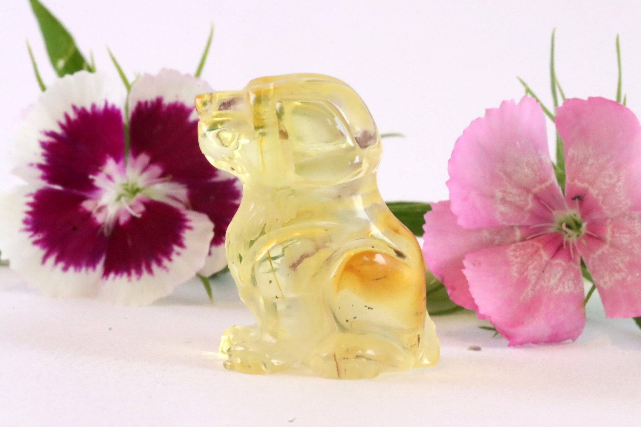 Dog Carving Hand carved Miniature Amber Figurine