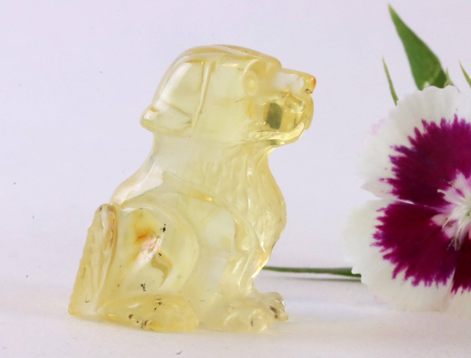 Miniature Amber Dog Figurine