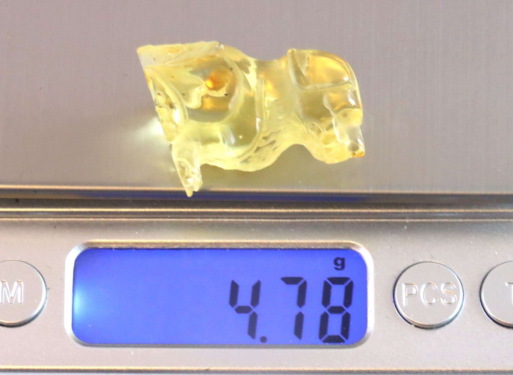 Miniature Amber Dog Figurine