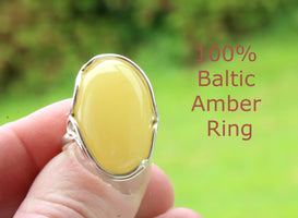 White amber ring