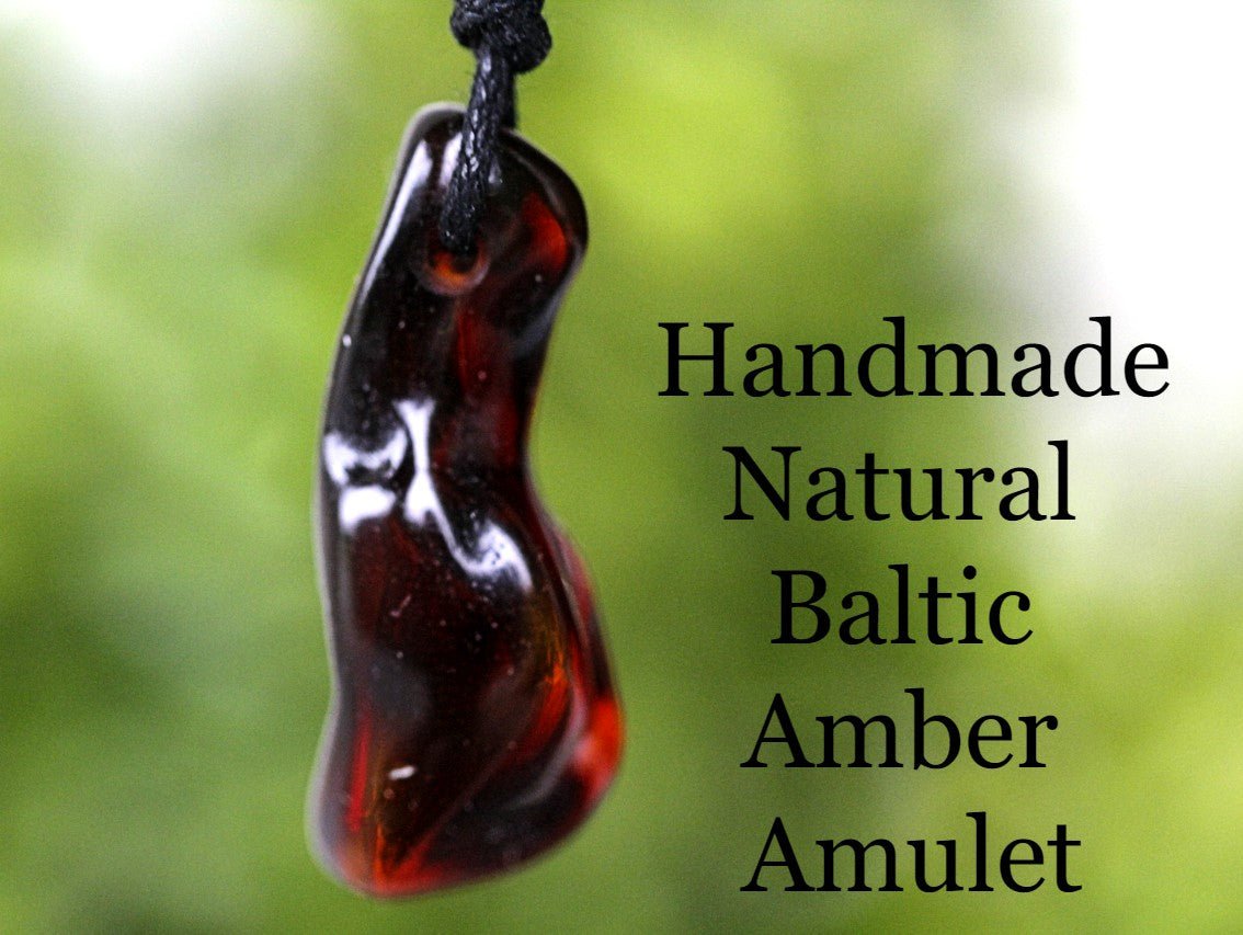 Natural handmade Amber Amulet Pendant