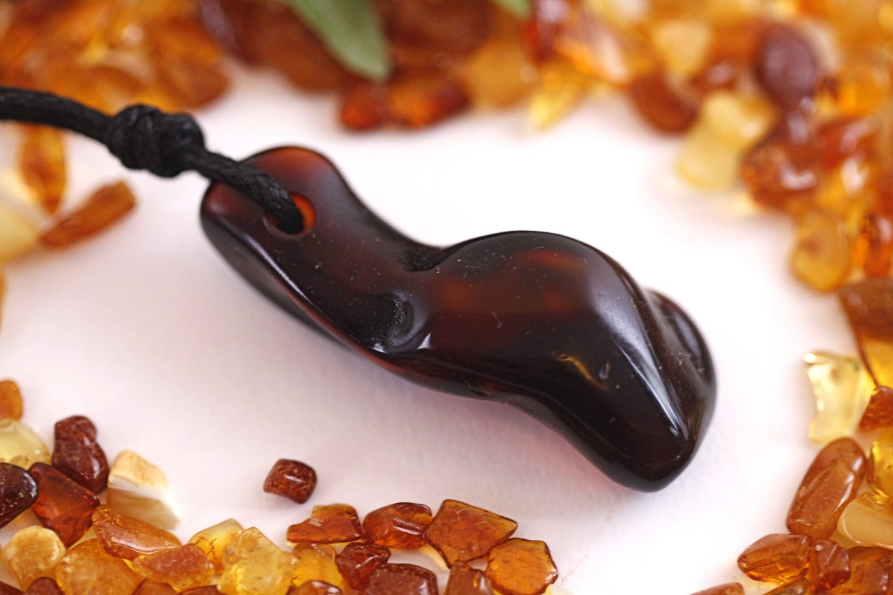 Natural handmade Amber Amulet Pendant