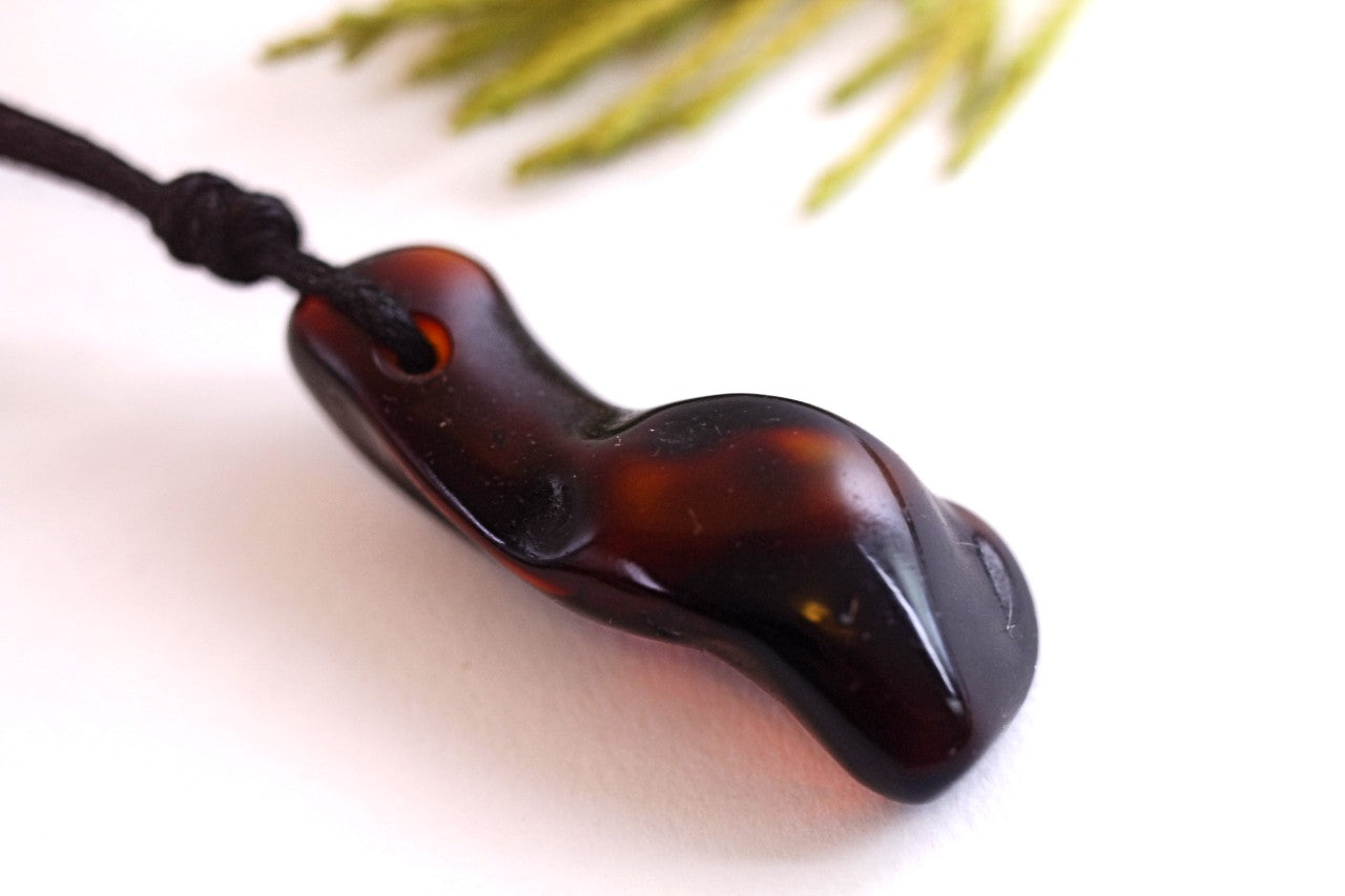 Natural handmade Amber Amulet Pendant