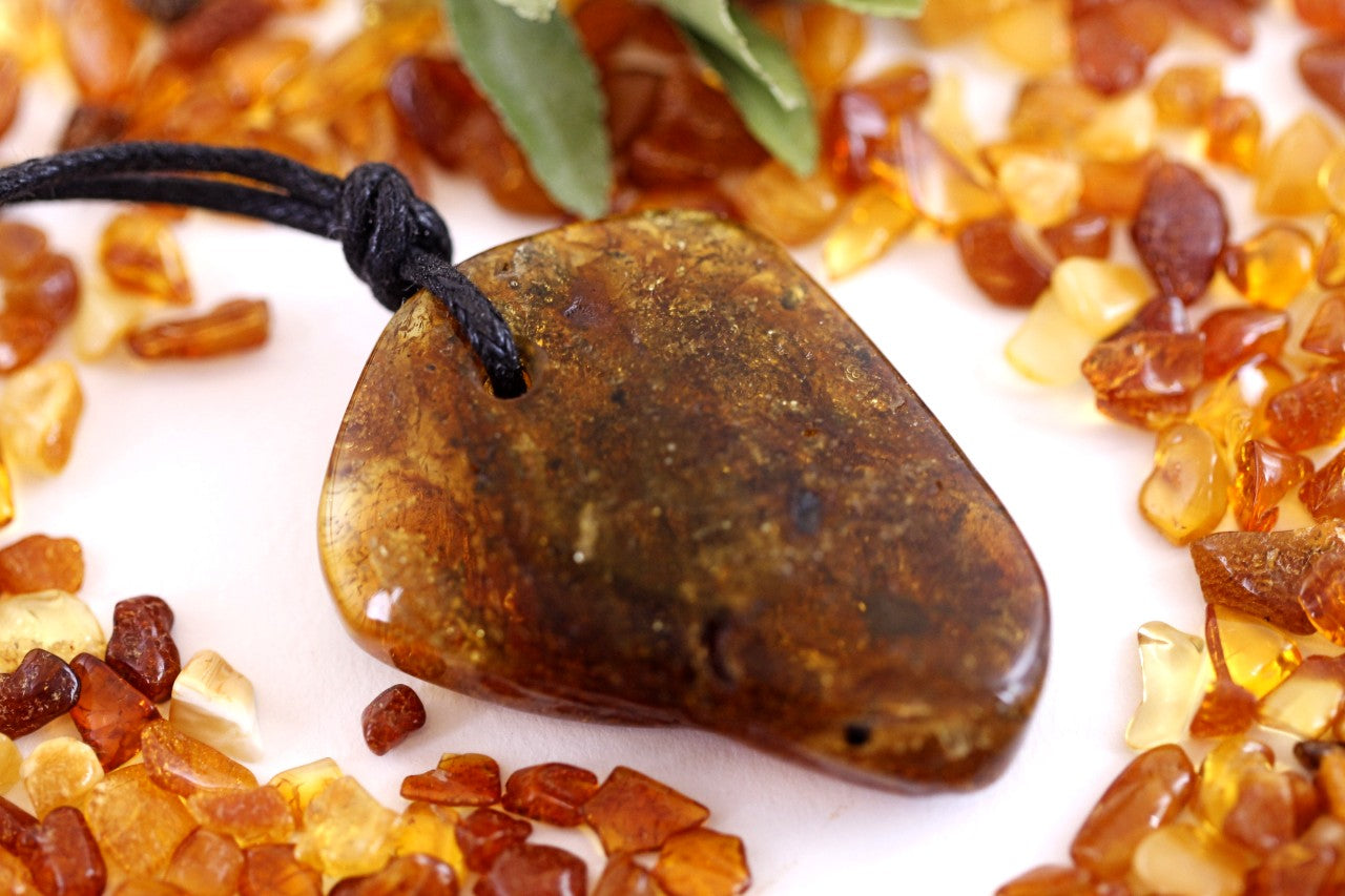 Large Natural Handmade Baltic Amber Amulet And Get Extra One FREE