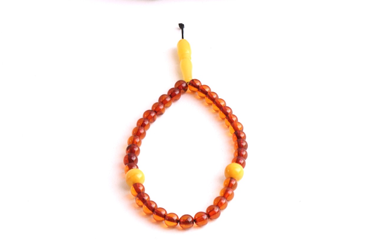 Baltic Amber Mala Prayer Beads – Butterscotch & Cognac – Buddhist Meditation Strand