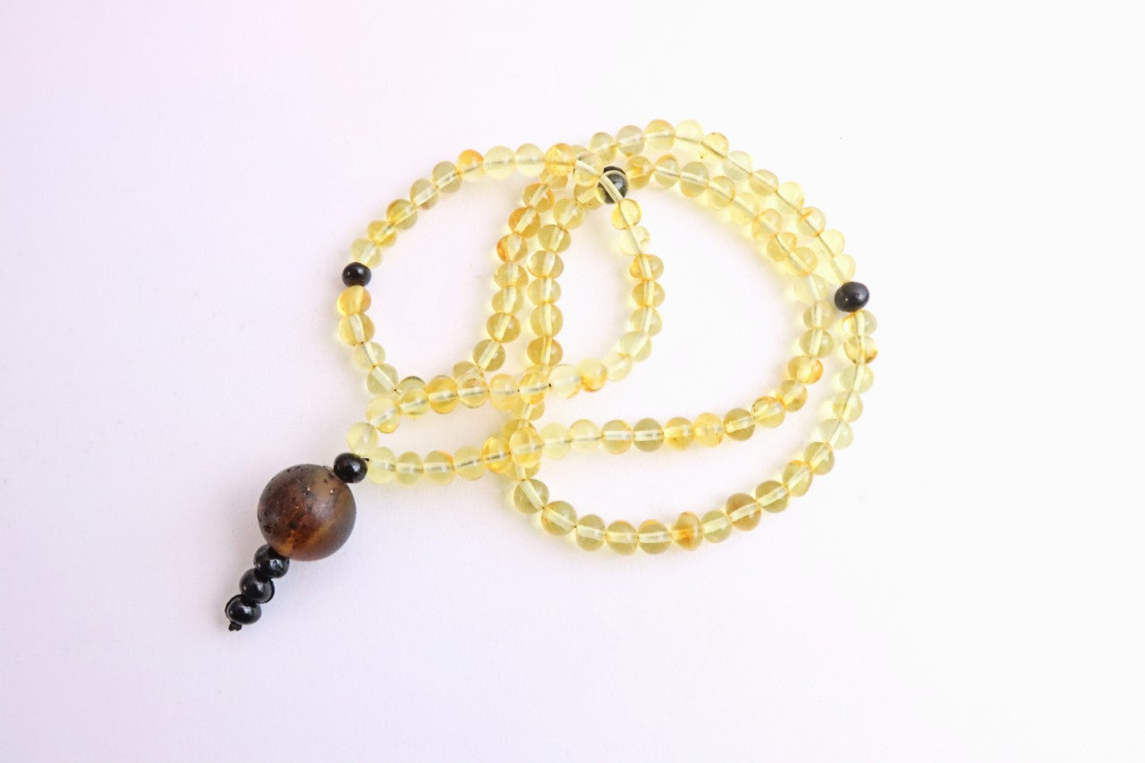 Baltic Amber Mala – 108 Baroque Beads – Buddhist Prayer Beads Buddhist Meditation Strand