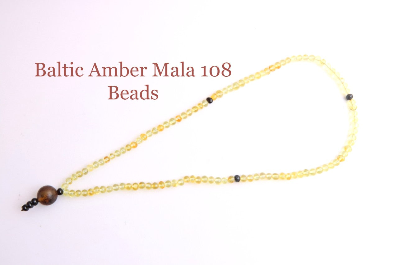 Baltic Amber Mala – 108 Baroque Beads – Buddhist Prayer Beads Buddhist Meditation Strand