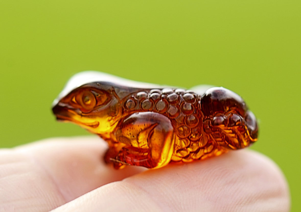 Amber Frog Figurine