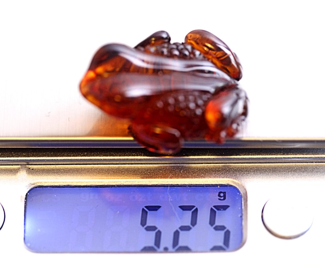 Amber Frog Figurine