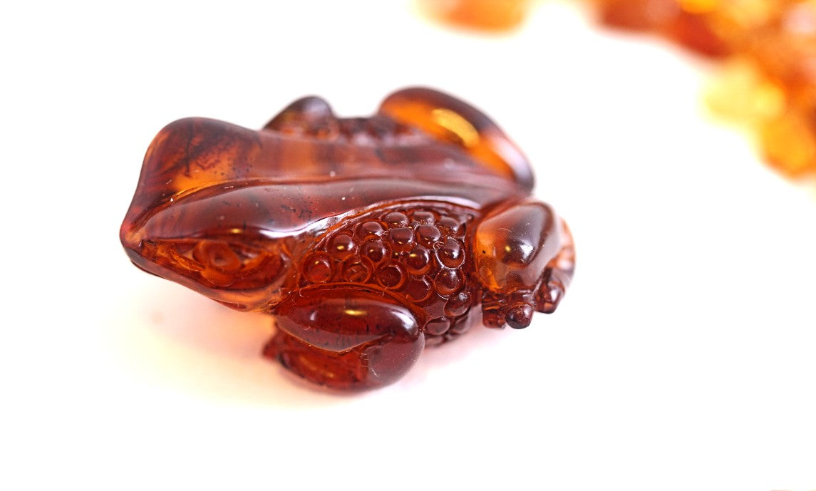 Amber Frog Figurine