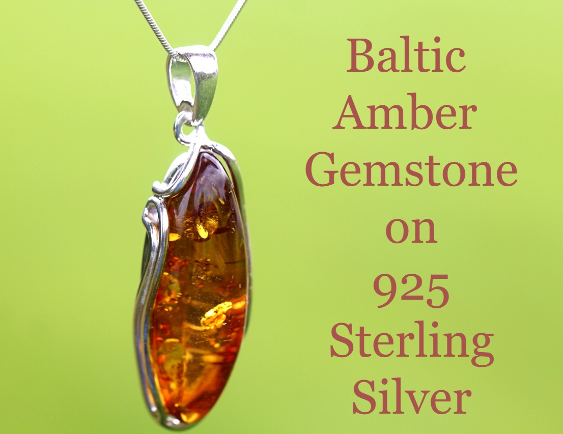 Exclusive Classic Honey Baltic Amber Pendant on Sterling Silver