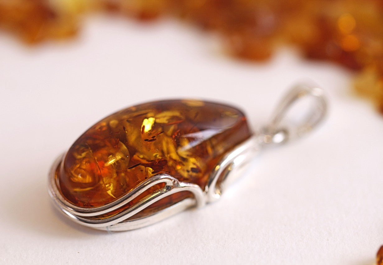 Handmade Baltic Amber Gemstone Pendant