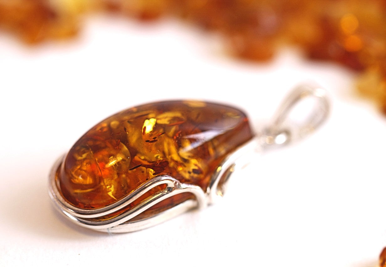 Handmade Baltic Amber Gemstone Pendant