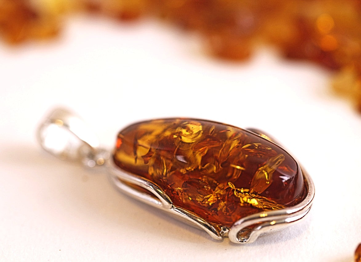 Handmade Baltic Amber Gemstone Pendant