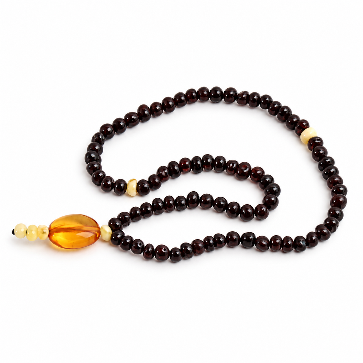 Baltic Amber Mala Prayer Beads 81 Hand-Polished Amber Beads