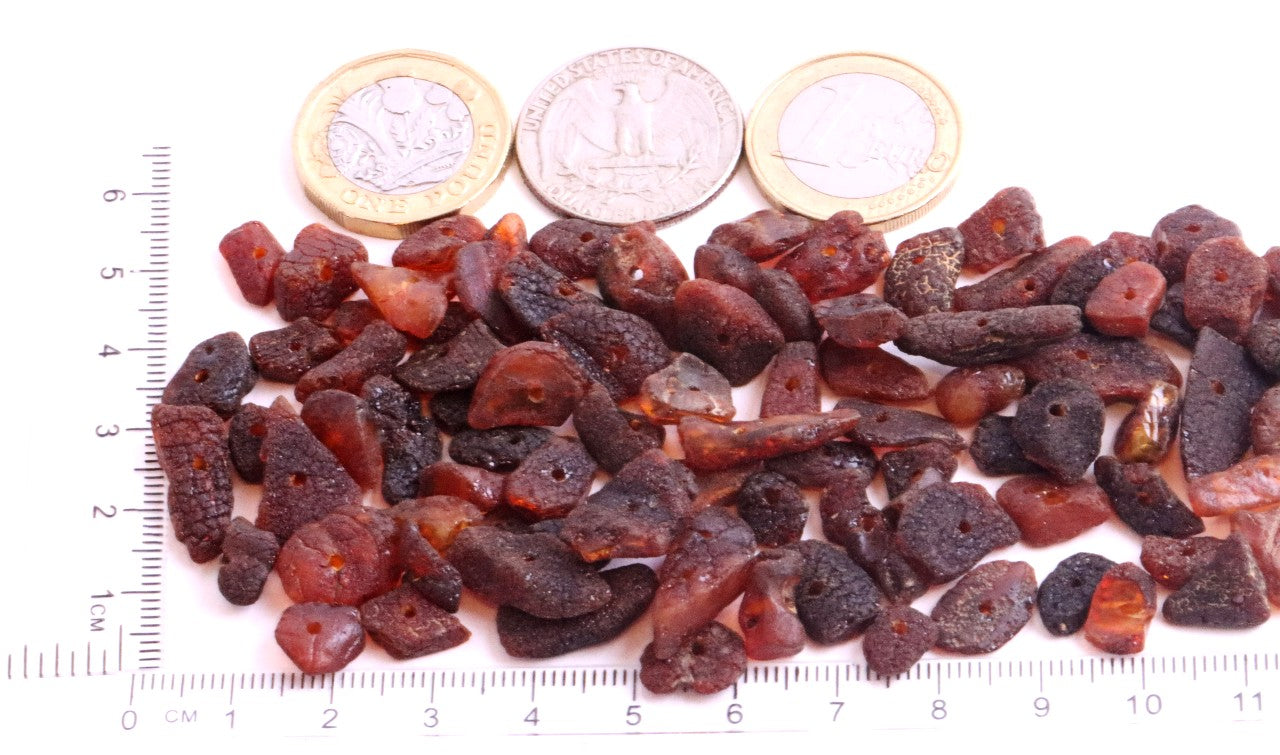 Approx 100 amber beads in each 15 grams / Chip Natural Drilled Beads