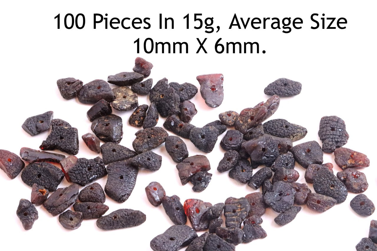 Approx 100 amber beads in each 15 grams / Chip Natural Drilled Beads