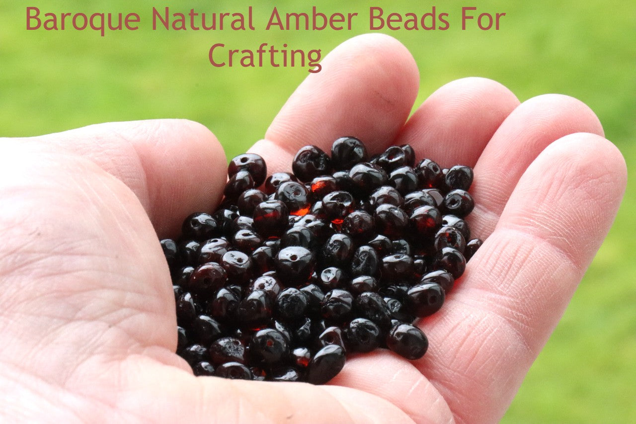 Dark Natural Baltic Amber Beads For Crafting