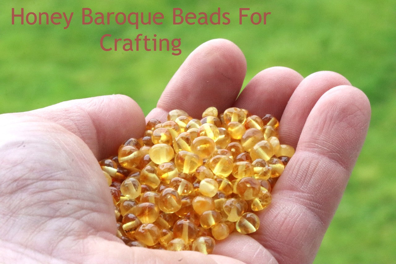 Baltic Amber Honey Beads with holes