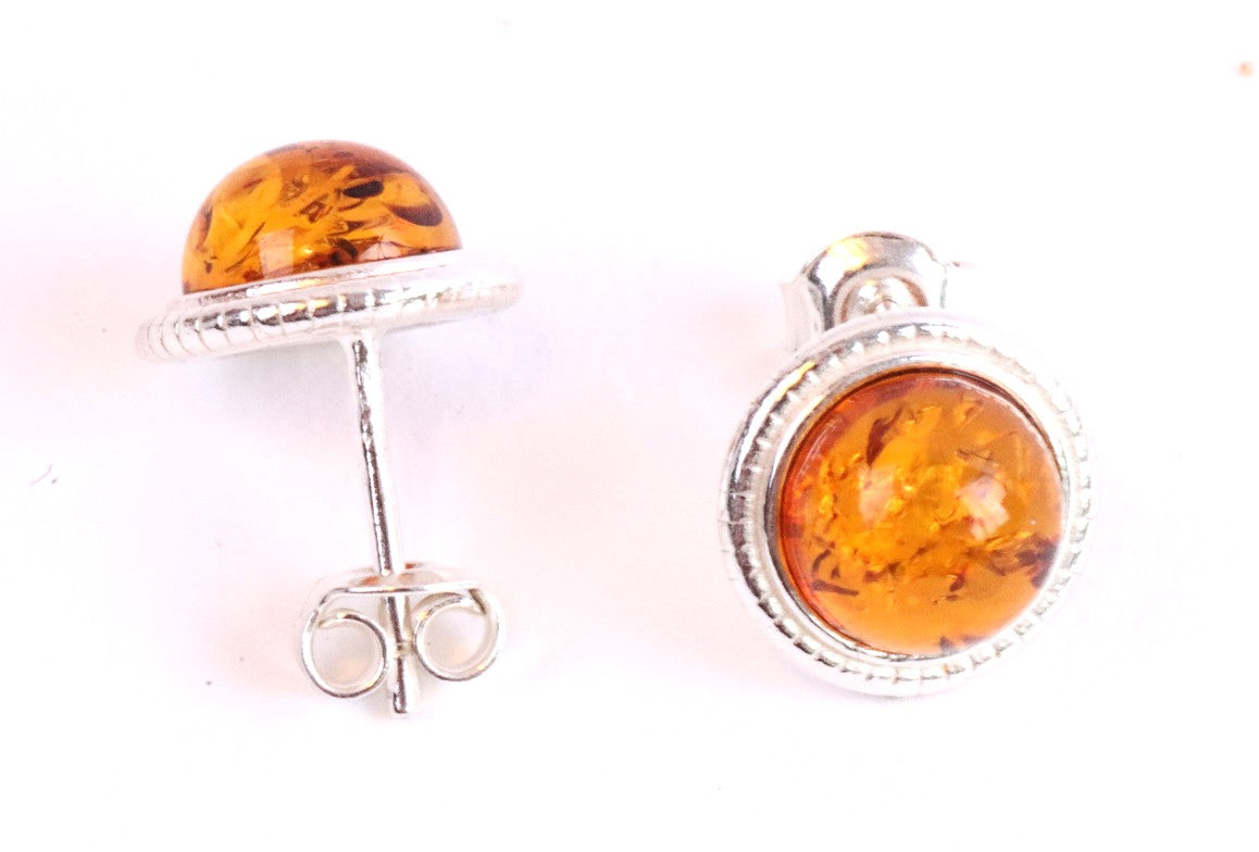 Honey Amber Stud Earrings