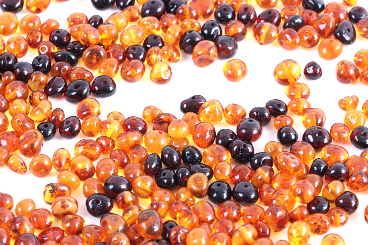 Baltic Amber Beads with holes 6mm X 5mm Approx 100 amber beads