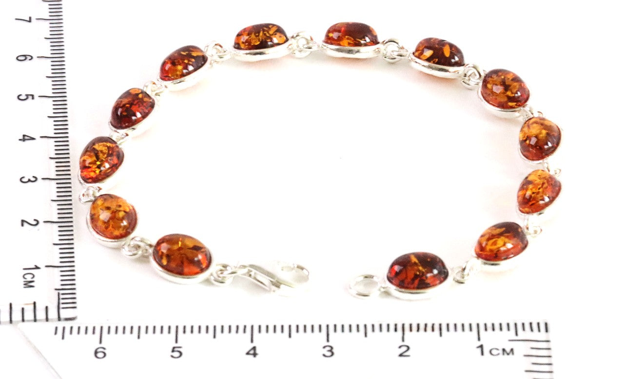 Baltic Amber Silver Link Bracelet