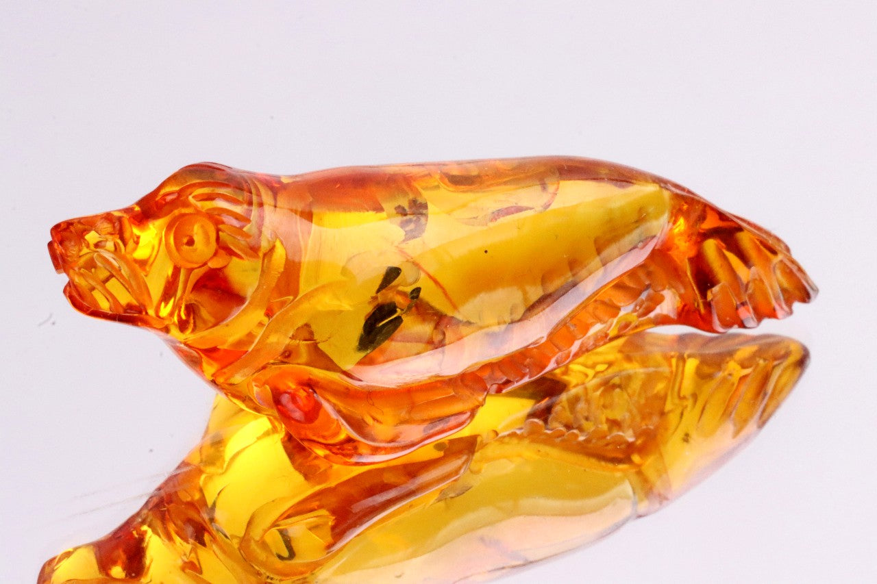 Hand carved Seal Amber Figurine