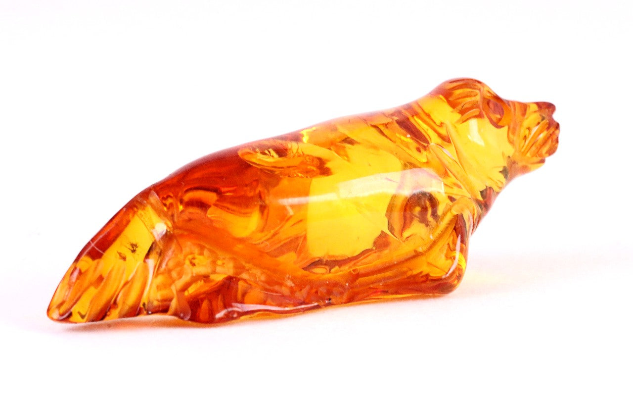 Hand carved Seal Amber Figurine