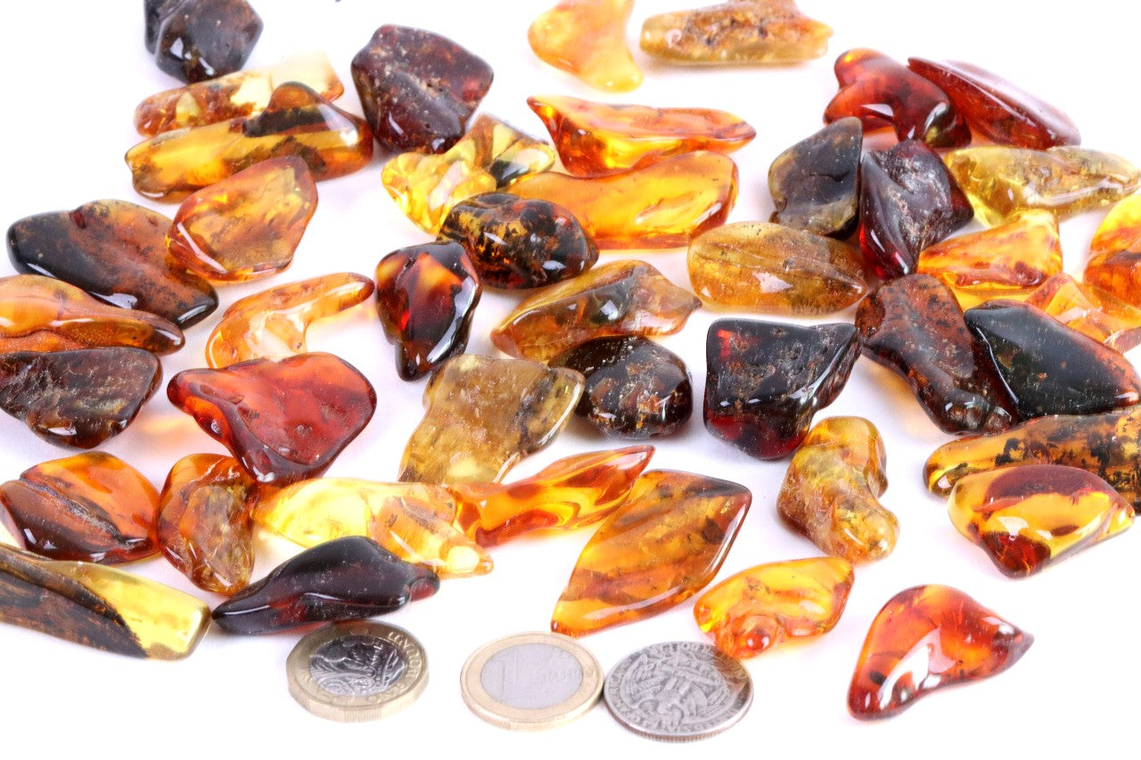 Crafters Wholesale Offer Tumbled Amber Gemstone / Average 3g - 5g each