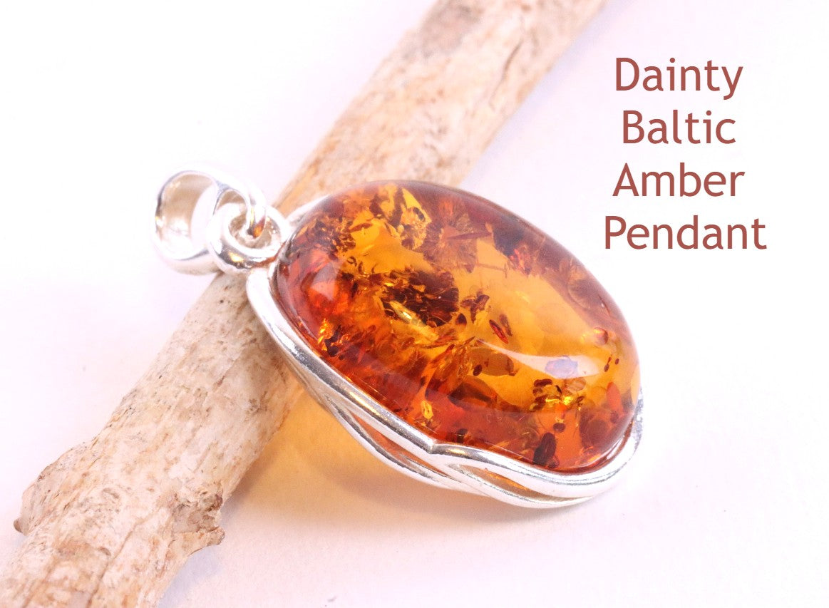 Quality Oval Amber Pendant.