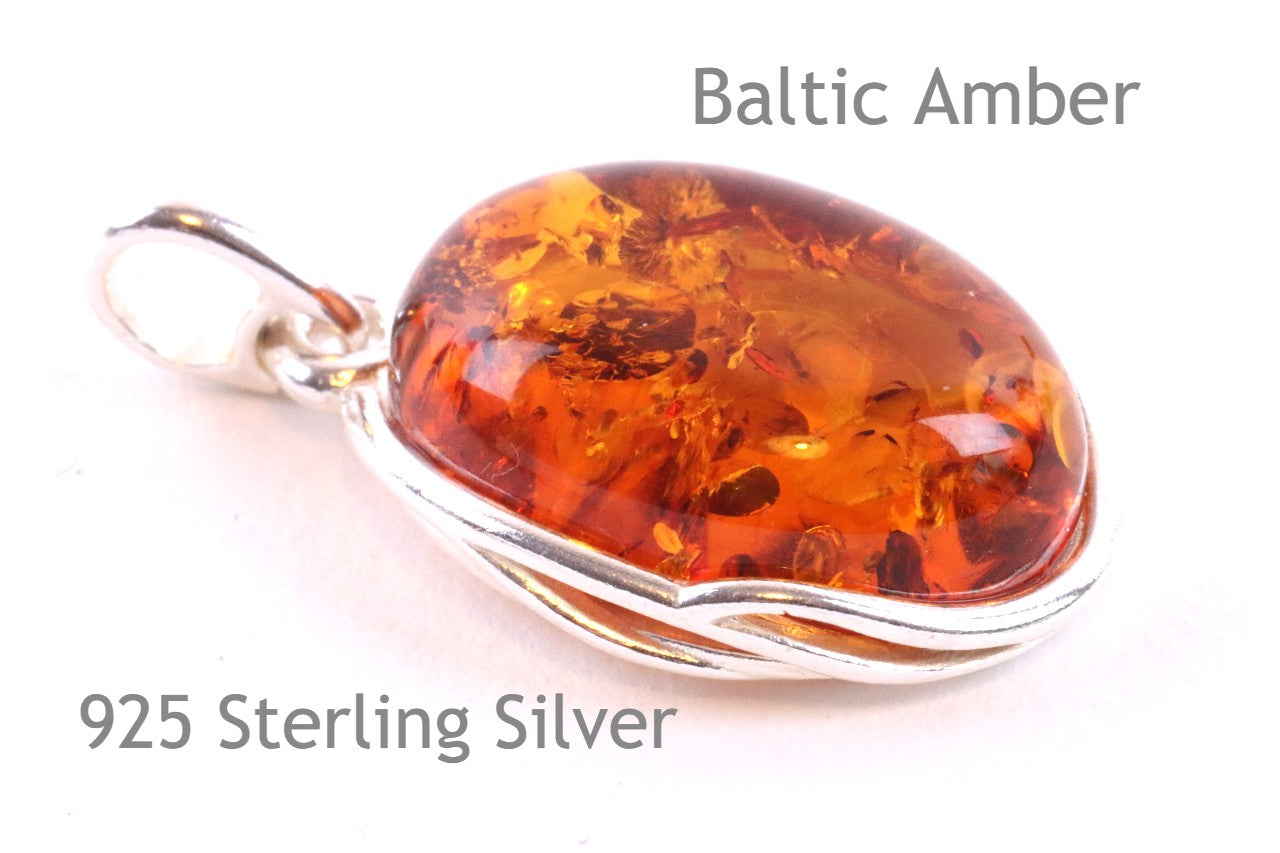 Quality Oval Amber Pendant.