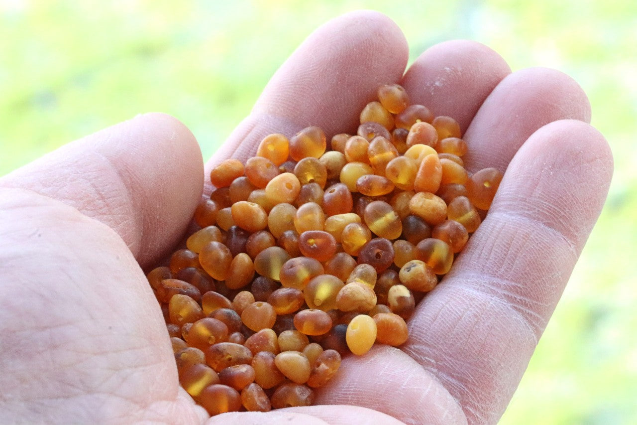 Baroque Natural Amber Beads Drilled Beads