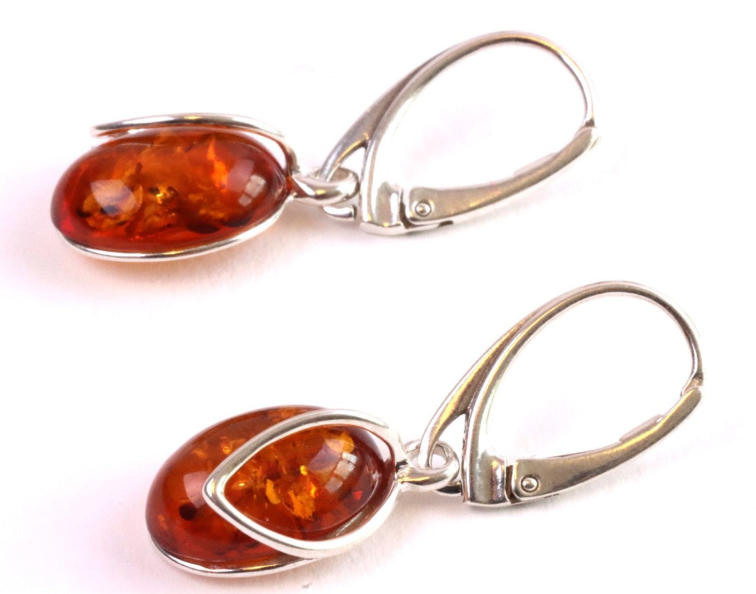 earrings amber drop