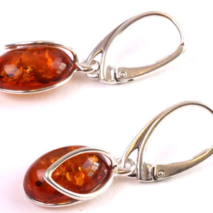 earrings amber drop